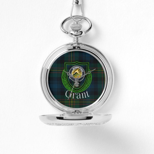 Grant Scottish Clan Tartan & Crest Armbanduhr (Vorderseite)