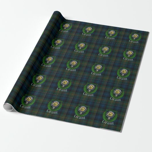 Grant Scottish Clan Tartan & Crest Geschenkpapier (Ungerollt)