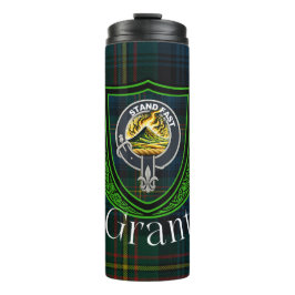 Grant Scottish Clan Tartan & Crest Thermosbecher