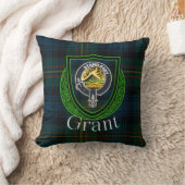 Grant Scottish Clan Tartan & Crest Throw Pillow Kissen (Decke)