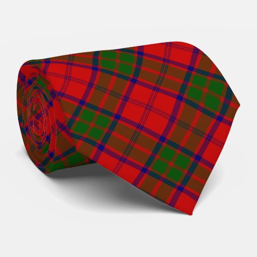 Grant tartan red green kariert krawatte (Gerollt)