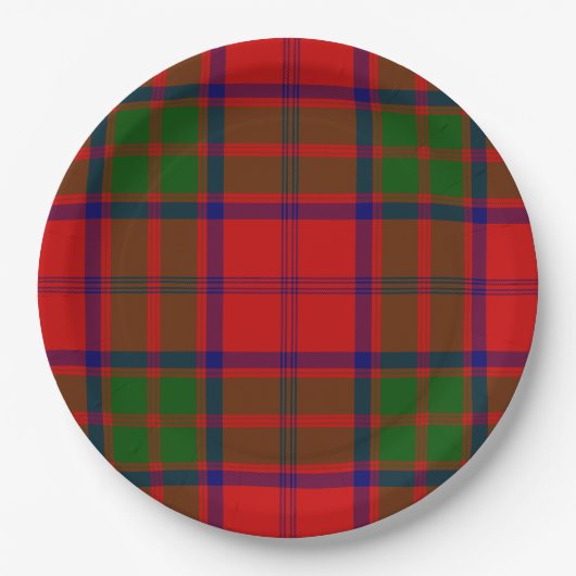 Grant tartan red green kariert pappteller (Vorderseite)