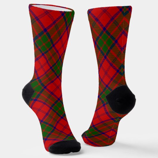 Grant tartan red green kariert socken (Gewinkelt)