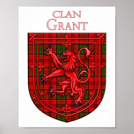 Grant Tartan Scottish Kariert Lion Rampant Poster (Vorne)