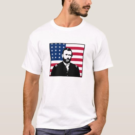 Grant und amerikanische Flagge T-Shirt (Vorderseite)