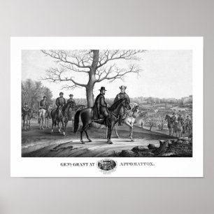 Grant und Lee bei Appomattox -- Bürgerkrieg Poster