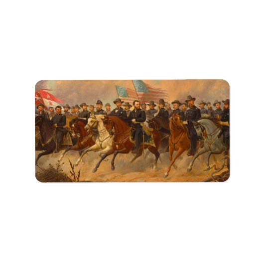 Grant und Seine Generäle von Ole Peter Hansen Ball Adressaufkleber (Vorne)