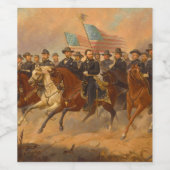 Grant und Seine Generäle von Ole Peter Hansen Ball Weinetikett (Einzelnes Label)