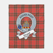 Grant Weathered Clan Abzeichen Tartan Kariert Fleecedecke (Vorderseite)