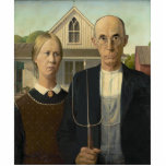 Grant Wood - American Gothic Freistehende Fotoskulptur<br><div class="desc">Grant Wood - American Gothic,  1930. Eines der bekanntesten Gemälde der amerikanischen Geschichte.</div>