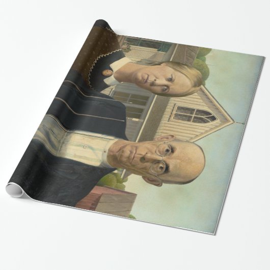 Grant Wood - American Gothic Geschenkpapier (Ungerollt)