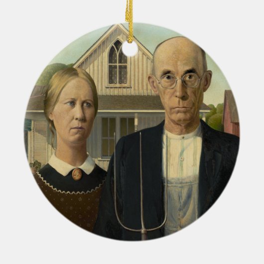 Grant Wood - American Gothic Keramikornament (Hinten)