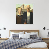 Grant Wood - American Gothic Leinwanddruck (Insitu (Schlafzimmer))