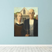 Grant Wood - American Gothic Leinwanddruck (Insitu (Holzboden))