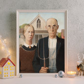 Grant Wood American Gothic Painting Art Print Poster