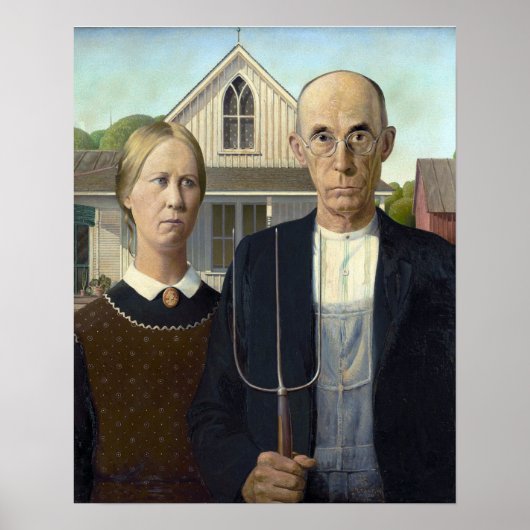 Grant Wood "American Gothic" Poster (Vorne)