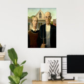 Grant Wood - American Gothic Poster (Heimbüro)