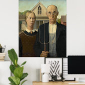 Grant Wood - American Gothic Poster (Heimbüro)