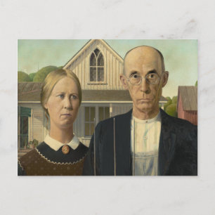 Grant Wood - American Gothic Postkarte