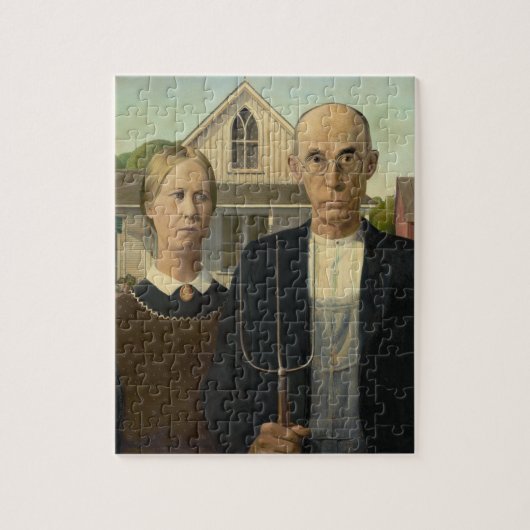Grant Wood - American Gothic Puzzle (Vertikal)
