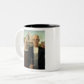 Grant Wood American Gothic Zweifarbige Tasse (Vorderseite Links)