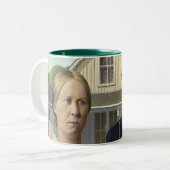 Grant Wood "amerikanische gotische " Zweifarbige Tasse (Vorderseite Links)