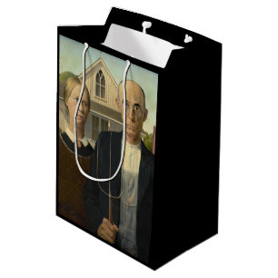 GRANT WOOD - amerikanisches gotisches 1930 Mittlere Geschenktüte