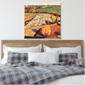 Grant Wood artwork, Landschaft, Leinwanddruck (Insitu (Schlafzimmer))