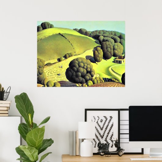 Grant Wood artwork, Young Corn, Poster (Heimbüro)