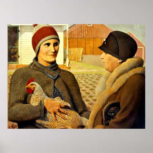 Grant Wood - Bewertung, Kunstmalerei, Poster (Vorne)