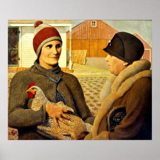 Grant Wood - Bewertung, Kunstmalerei Poster (Vorne)