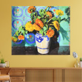 Grant Wood - Calendulas, Blumenmalerei Leinwanddruck (Insitu (Wohnzimmer))