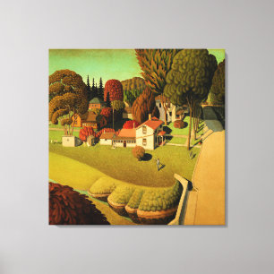 Grant Wood - Der Geburtsort von Herbert Hoover Leinwanddruck