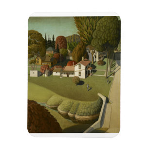 Grant Wood - Der Geburtsort von Herbert Hoover Magnet