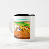 Grant Wood Fall Plows Zweifarbige Tasse (Vorderseite Links)