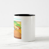 Grant Wood Fall Plows Zweifarbige Tasse (Mittel)