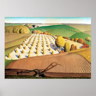 Grant Wood - Fallenden Poster