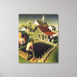 Grant Wood - Frühling in der Stadt Canvas Print Leinwanddruck