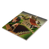 Grant Wood - Frühling in der Stadt, Kunstmalerei Fliese (Seite)