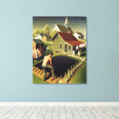 Grant Wood - Frühling in der Stadt Leinwanddruck (Insitu (Holzboden))
