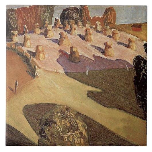 Grant Wood - Iowa Landschaft Fliese (Vorderseite)