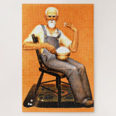Grant Wood - Opa frisst Popcorn Puzzle (Vertikal)
