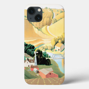 Grant Wood - Stone City, Iowa, berühmtes Gemälde, Case-Mate iPhone Hülle