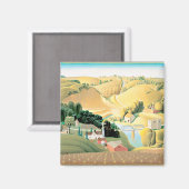 Grant Wood - Stone City, Iowa, Fine Art, Magnet (Vorderseite/Rückseite)