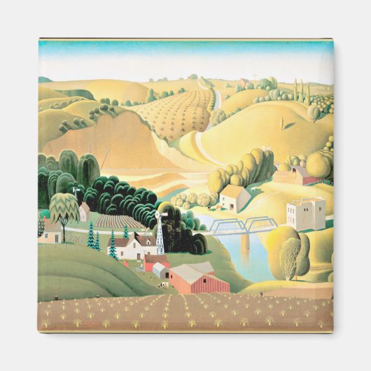 Grant Wood - Stone City, Iowa, Fine Art, Magnet (Vorne)
