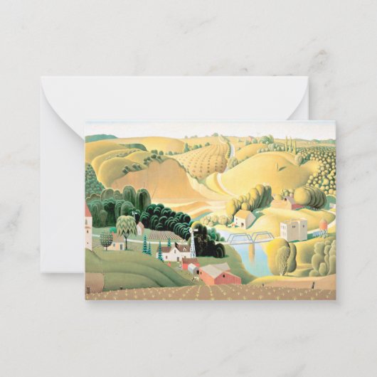 Grant Wood - Stone City, Iowa Mitteilungskarte (Vorderseite)