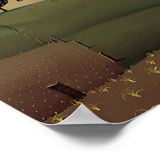 Grant Wood - Stone City Iowa Poster (Ecke)