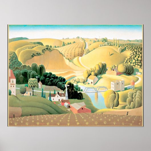 Grant Wood - Stone City, Iowa Poster (Vorne)
