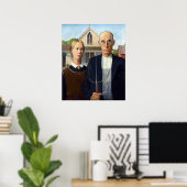Grant Woods American Gothic  Poster (Heimbüro)