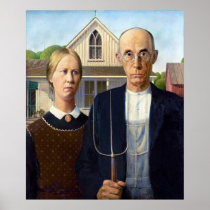 Grant Woods American Gothic  Poster